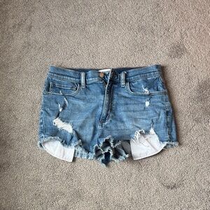 Pink VS Distressed Denim Shorts SIZE 10